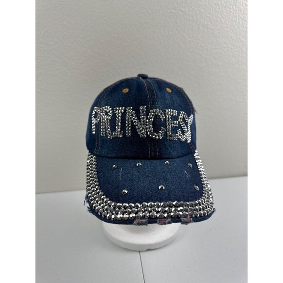 Princess Rhinestone Denim Cap For Women’s Adjustable Bling Hat  Bedazzled Brim - Picture 8 of 10